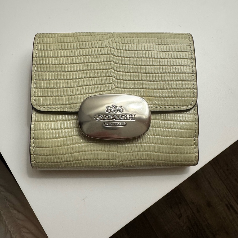 Coach Cream Wallet with Silver Accent